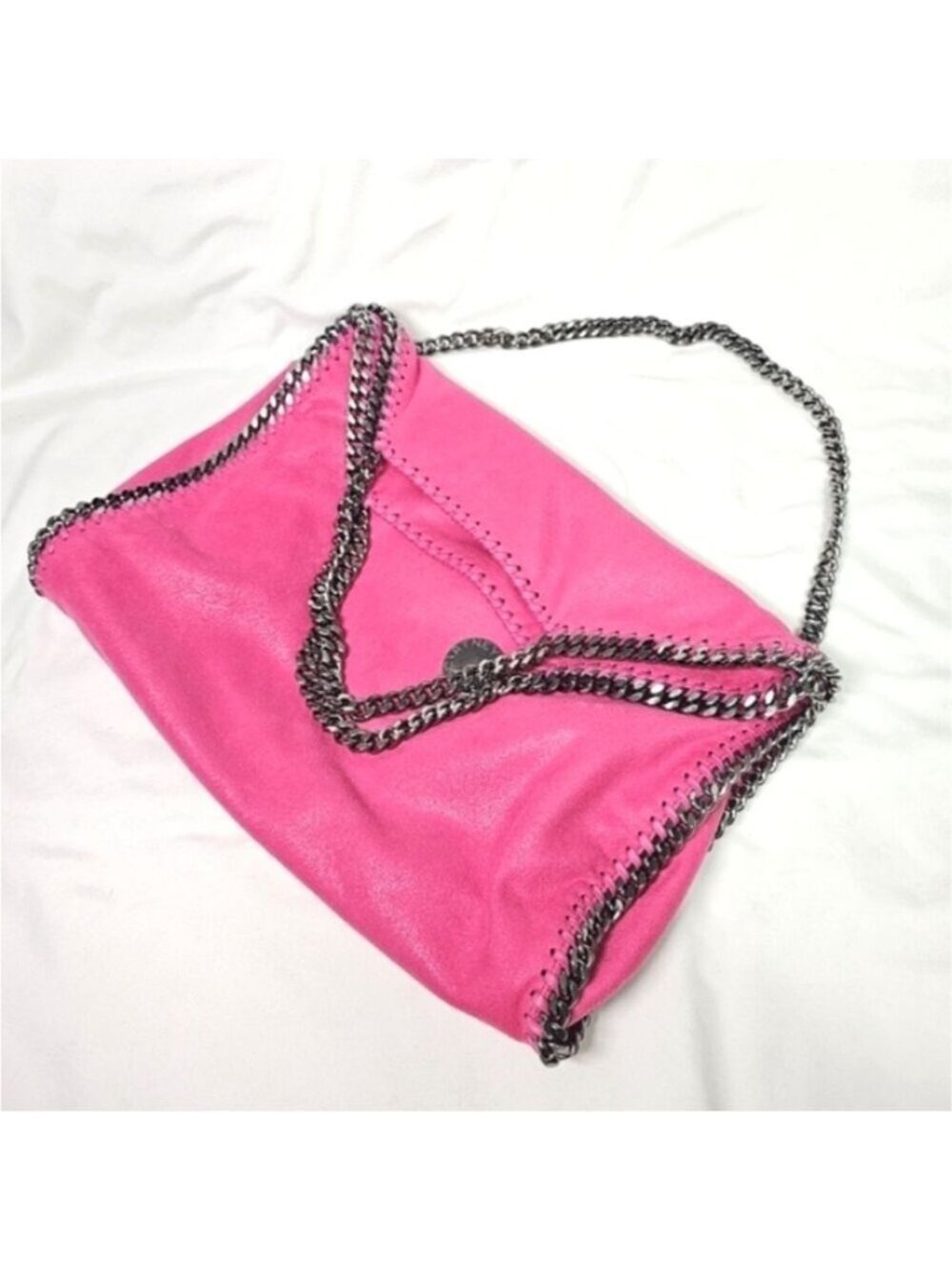 Stella McCartney Fold Over Tote Fuchsia Pink Bag - Picture 7 of 10